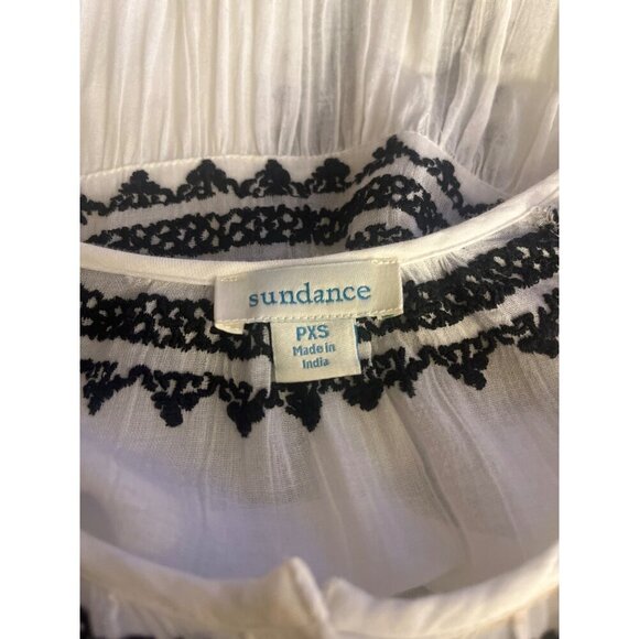 Sundance Sea La Vie Dress Embroidered Button Down Ladies Size PSmall White Black - Picture 7 of 12